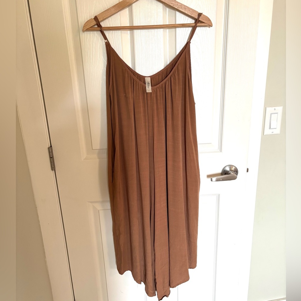 Mahina Brown Jumpsuit with Pockets